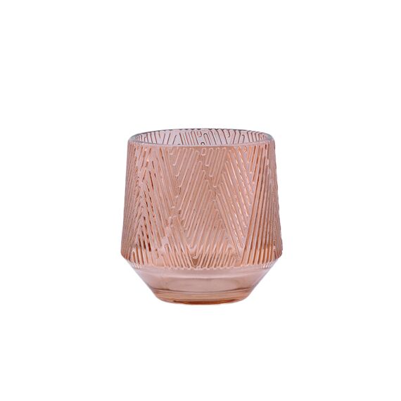 Tealight Holder Tinco Glass 10Cm Roze