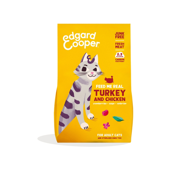 Edgard & Cooper Adult Cat Fresh Free-Run Turkey & Chicken With Cranberry, Valerian And Sage 2Kg