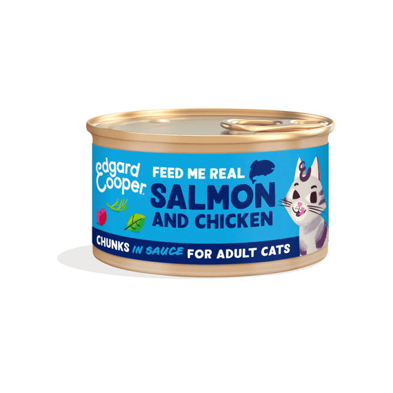 Edgard & Cooper Adult Cat Salmon & Free-Run Chicken Chunks In Sauce 85Gr