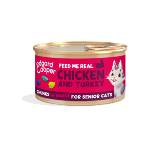 Free-Run Chicken And Turkey Chunks In Sauce For Senior Cats 85G