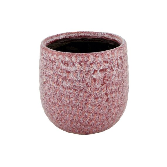 Planter Ceramic D12X11.5Cm Dark Pink