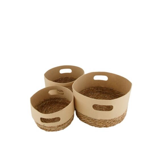 Basket Felt D27X16Cm Beige Large