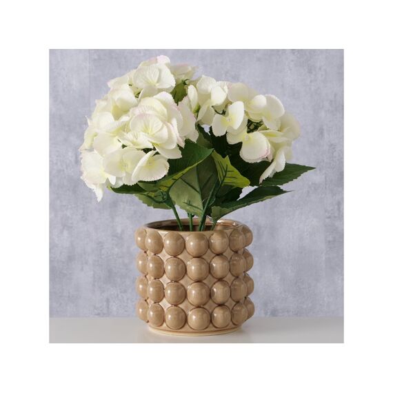 Bloempot Morten Binnen Crackle Glans H13Cm Beige