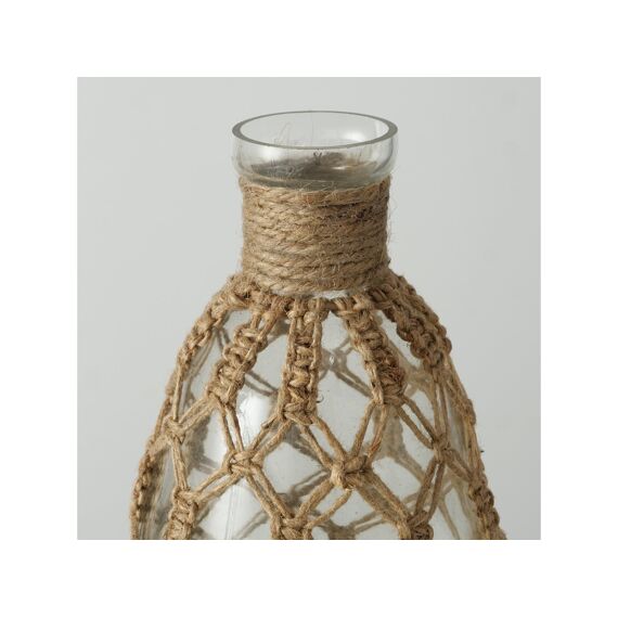 Vaas Solmi H19Cm Glas/Jute 2 Assortiment Prijs Per Kleur