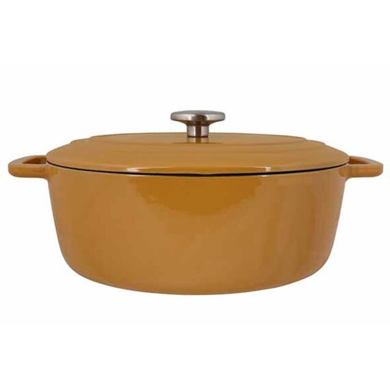 Fontestic Kookpot Amber Gold Ovaal Gietijzer Met Deksel 31X24Xh12Cm