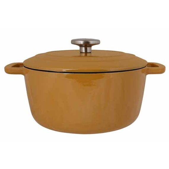 Fontestic Kookpot Amber Gold Gietijzer Met Deksel D24Cm