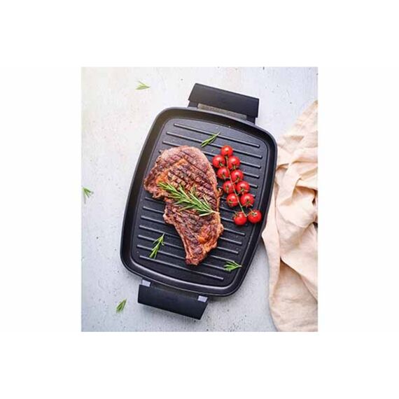 Durable Grillpan No Stick Zwart Aluminium 48X29Xh4.5Cm