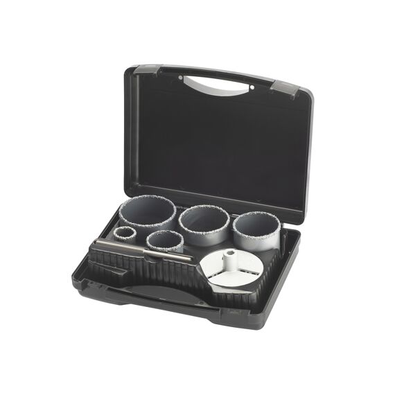 Irwin Set Tct Gatenzagen 5Pcs Voor Steen  33, 53, 68 ,73 En 83Mm. Diepte 83Mm. Incl Adaptor