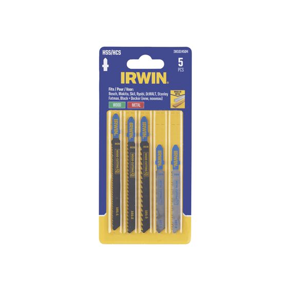 Irwin Set Decoupeerzaagbladen 5 Stuks Mix 2Xgrof, 1Xmedium, 2Xfijn - Metaal/Dik Metaal