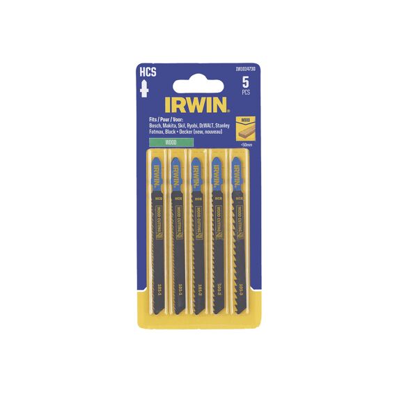 Irwin Set Decoupeerzaagbladen Mix 2Xgrof, 1Xmedium, 2Xfijn - Hout