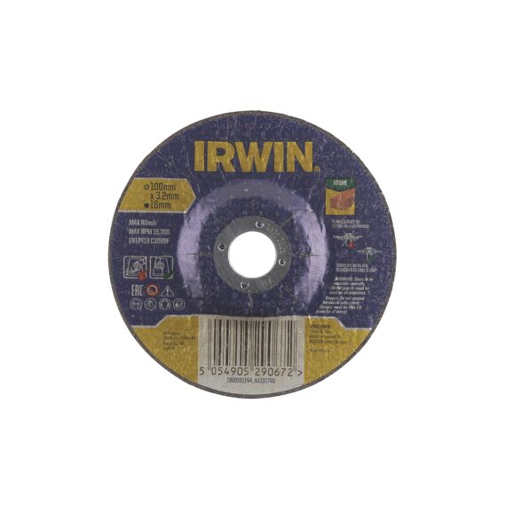 Irwin Pro Performance Doorslijpschijf Steen, Plat - 100Mm X 3.0Mm