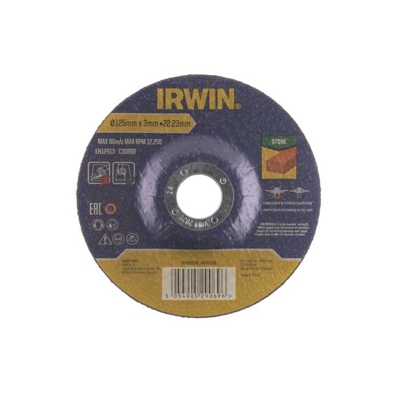 Irwin Pro Performance Doorslijpschijf Steen, Plat - 125Mm X 3.0Mm