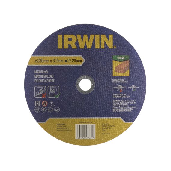 Irwin Doorslijpschijf Steen, Plat - 230Mm X 3Mm