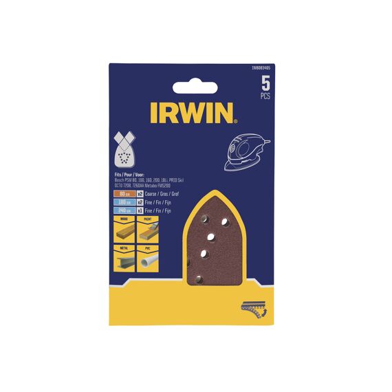 Irwin Set Schuurstroken Handpalm 130 X 90Mm Standaard - Mix K80/K180/K240