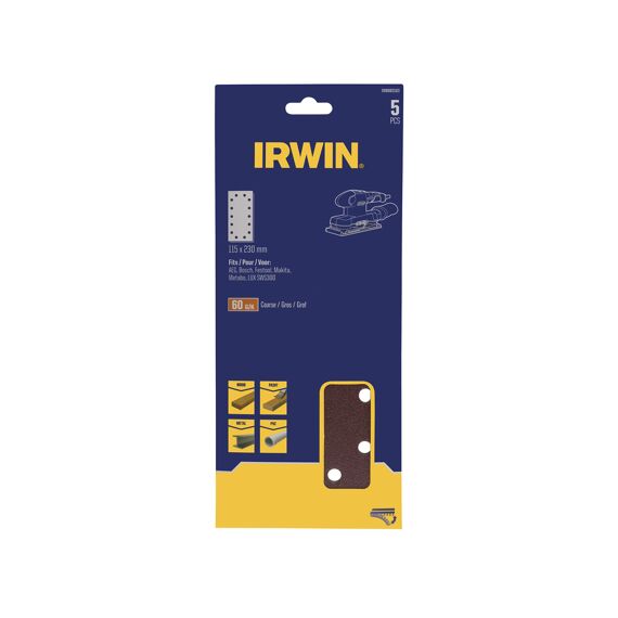 Irwin Schuurstroken 1/2 Vlakschuur Diameter 115X230Mm  K60 (115X230Mm)