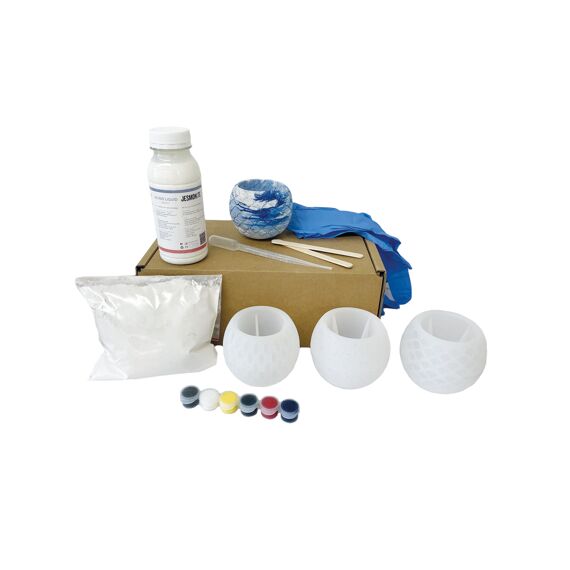 Jesmonite-Mini Kit Theelichthouder Bol 600Gr Jesmonite Basis & 240Ml Liquid