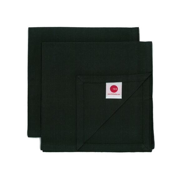 Tint Uni Serviettes Set 2 Servietten 45X45 Noir/Black