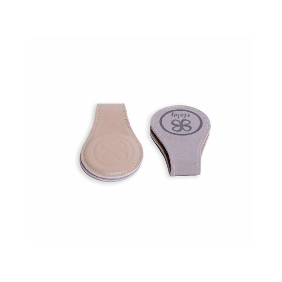 Cloby Leather Clips Beige