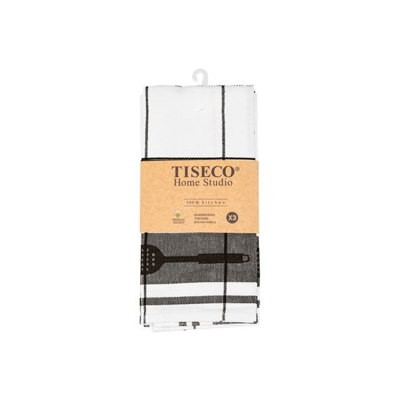 Tiseco Keukenhanddoek Katoen Pharao 50X70Cm Set/3 Black