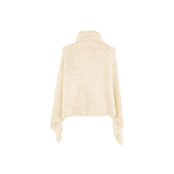 Tiseco Poncho Cosy Teddy Sherpa Bi-Tone 75X150Cm Ivory