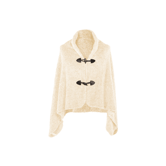 Tiseco Poncho Cosy Teddy Sherpa Bi-Tone 75X150Cm Ivory
