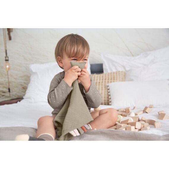 Lassig Knuffeldoekje Muslin Gots Star Olive