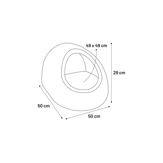 Flamingo Slaapplaats Alba Rond Wit/Grijs 50Cm