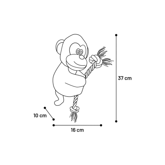 Flamingo Hs Hangta Aap + Touw Bruin L 37Cm