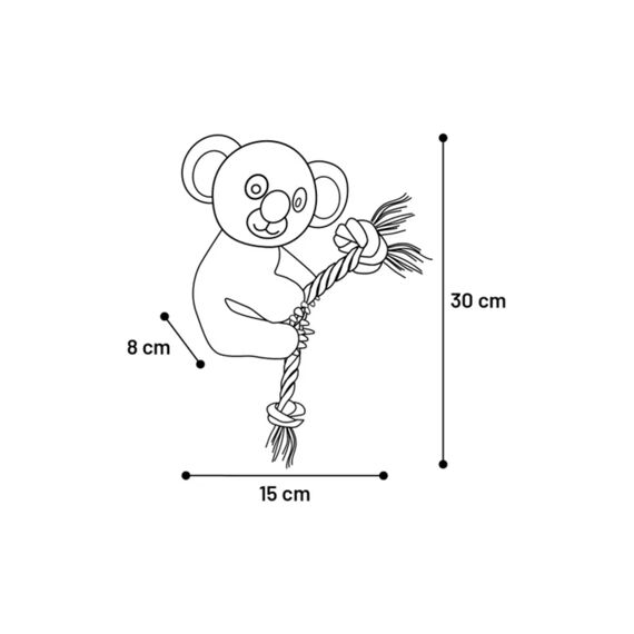 Flamingo Hs Hangta Koala + Touw Grijs L 30Cm