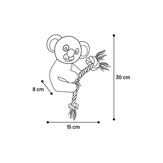 Flamingo Hs Hangta Koala + Touw Grijs L 30Cm