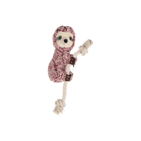 Flamingo Hs Hangta Luiaard + Touw Oud Roze L 30Cm
