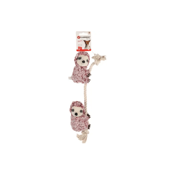 Flamingo Hs Hangta Luiaard + Touw Oud Roze S 40Cm