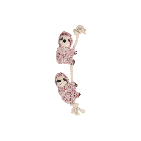 Flamingo Hs Hangta Luiaard + Touw Oud Roze S 40Cm