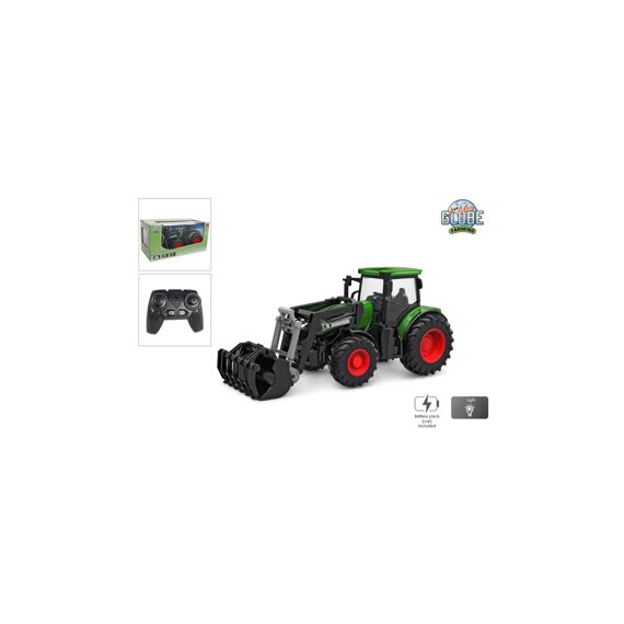 Kids Globe Rc Tractor 2.4Ghz Met Licht En Frontlader 27Cm Groen