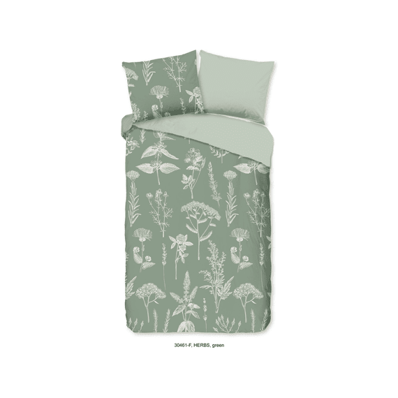 Dekbedovertrek Flanel Good Morning Groen 140X220Cm