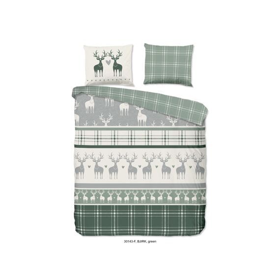 Dekbedovertrek Flanel Good Morning Groen 240X220Cm