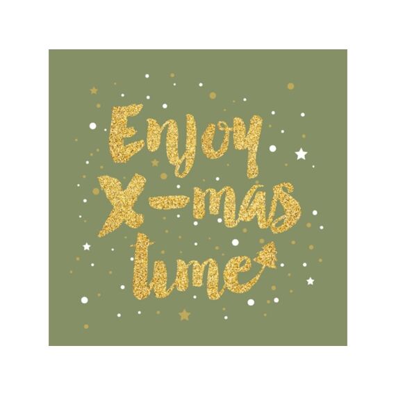 Duni Serviet 33X33Cm 20 Stuks Enjoy Xmas Green