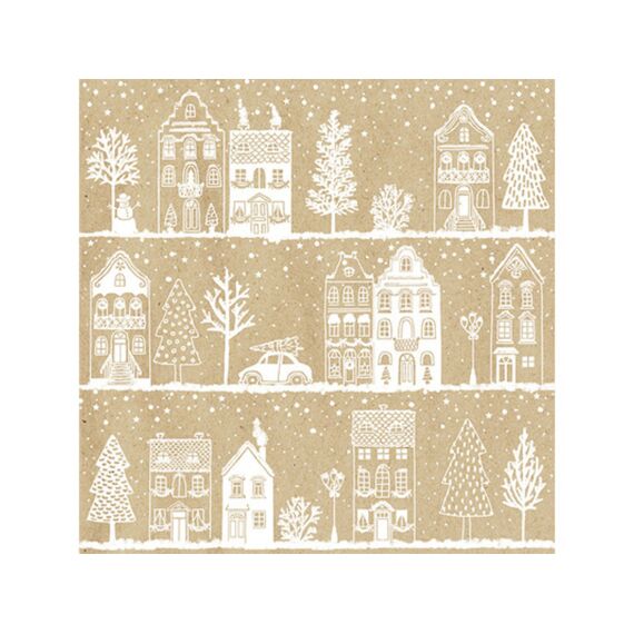 Braun By Nature Bio Kerst Winterstadt -3Lag-20St 33X33Cm