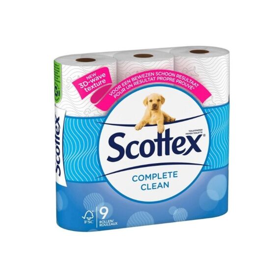 Scottex Complete Clean 9 Rollen 2-Laags