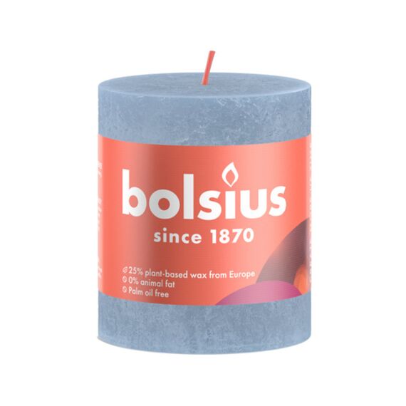Bolsius Rustiek Stompkaars 80/68 Sky Blue