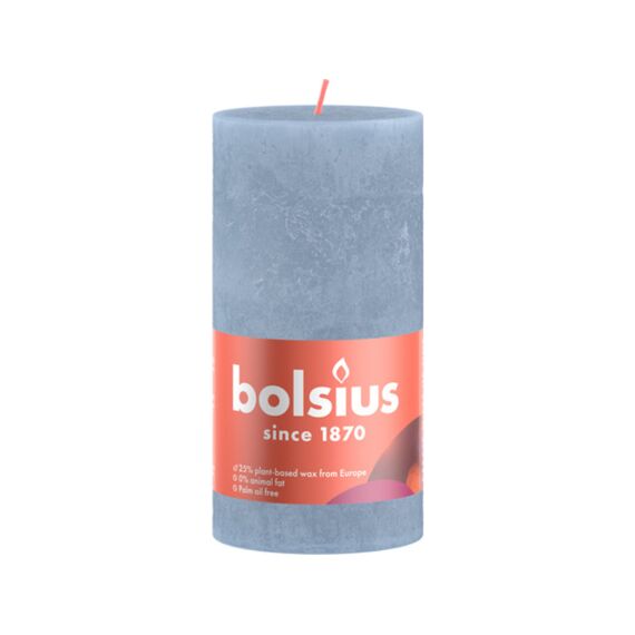 Bolsius Rustiek Stompkaars 130/68 Sky Blue
