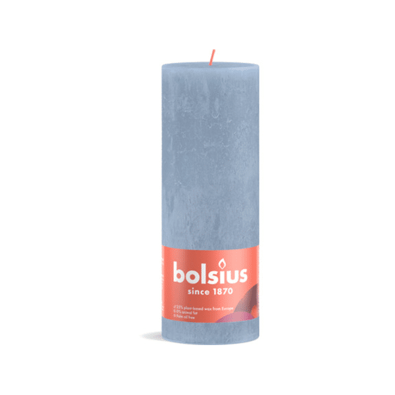 Bolsius Rustiek Stompkaars 190/68 Sky Blue