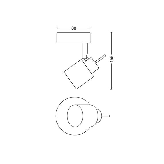 Philips Opbouwspot Meranti Spot Enkel Zwart 1X35W 230V