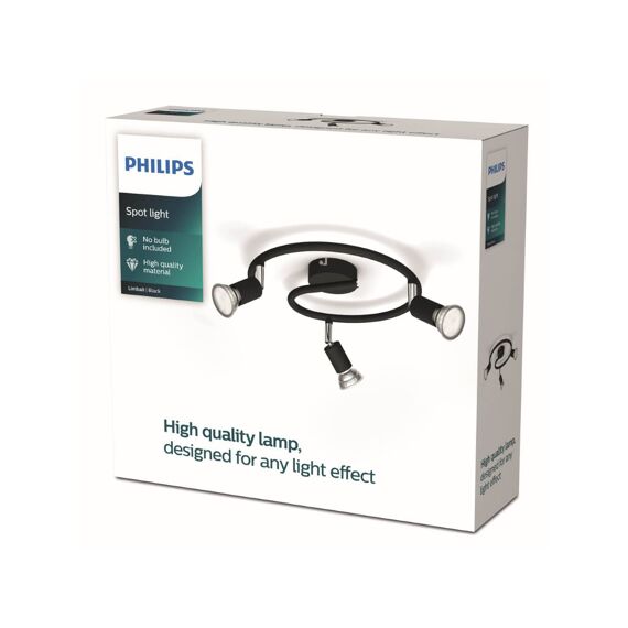 Philips Opbouwspot Limbali Plate/Spiral Black 3X50W 230V