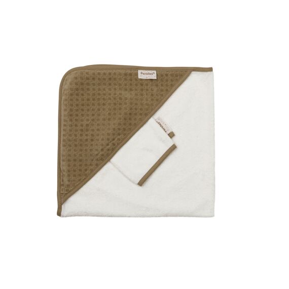 Pericles Badcape + Washand Espresso Square