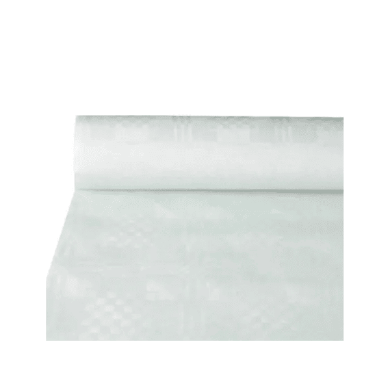 Papstar Damast Tafelkleed 10Mx120cm Wit