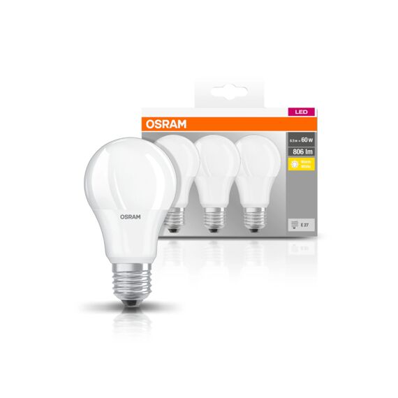 Osram Basecla60 8.5W/827 230V E27 Frosted 3St