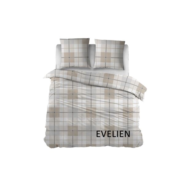 Dekbedovertrek  Hdc Flanel Evelien Grey/Beige 140X200/220+1