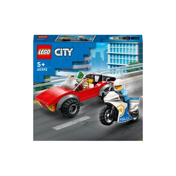 LEGO City 60392 Achtervolging Auto Op Politiemotor