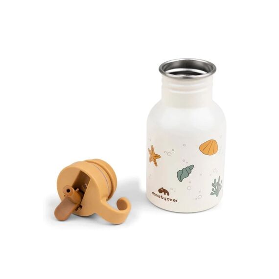 Done By Deer Metalen Drinkfles Sea Friends Beige